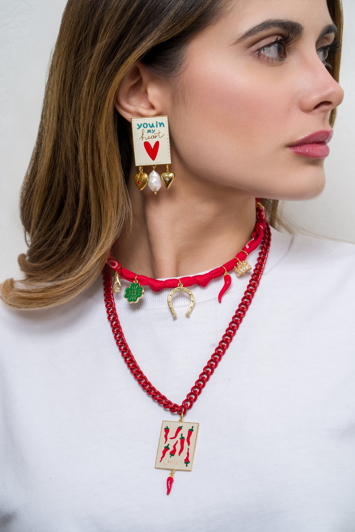 Sacred Heart Sword Black Earrings