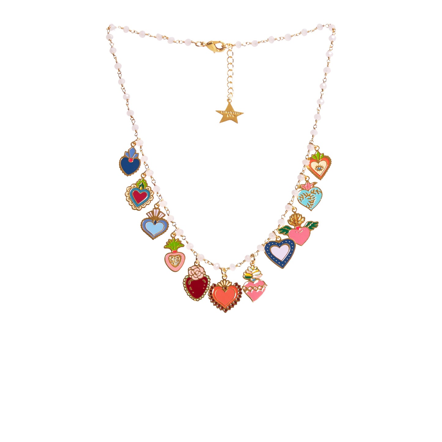 Collana Cuore Sacro Multicharms