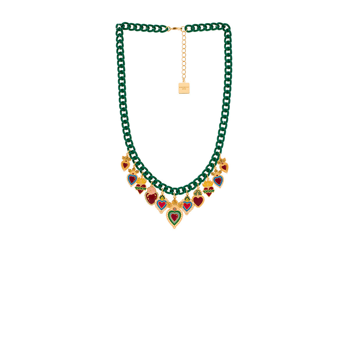 Collana Cuore Sacro Multicharms Color