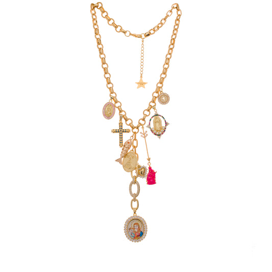 Holy Mary Arrow Necklace