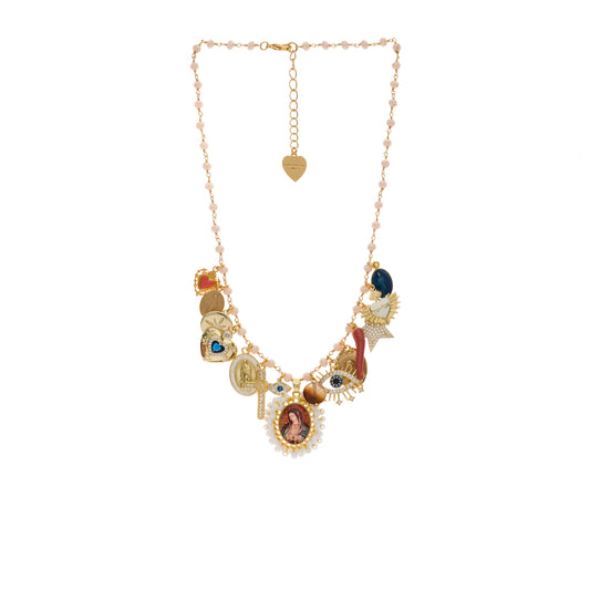 Holy Mary Pink Necklace