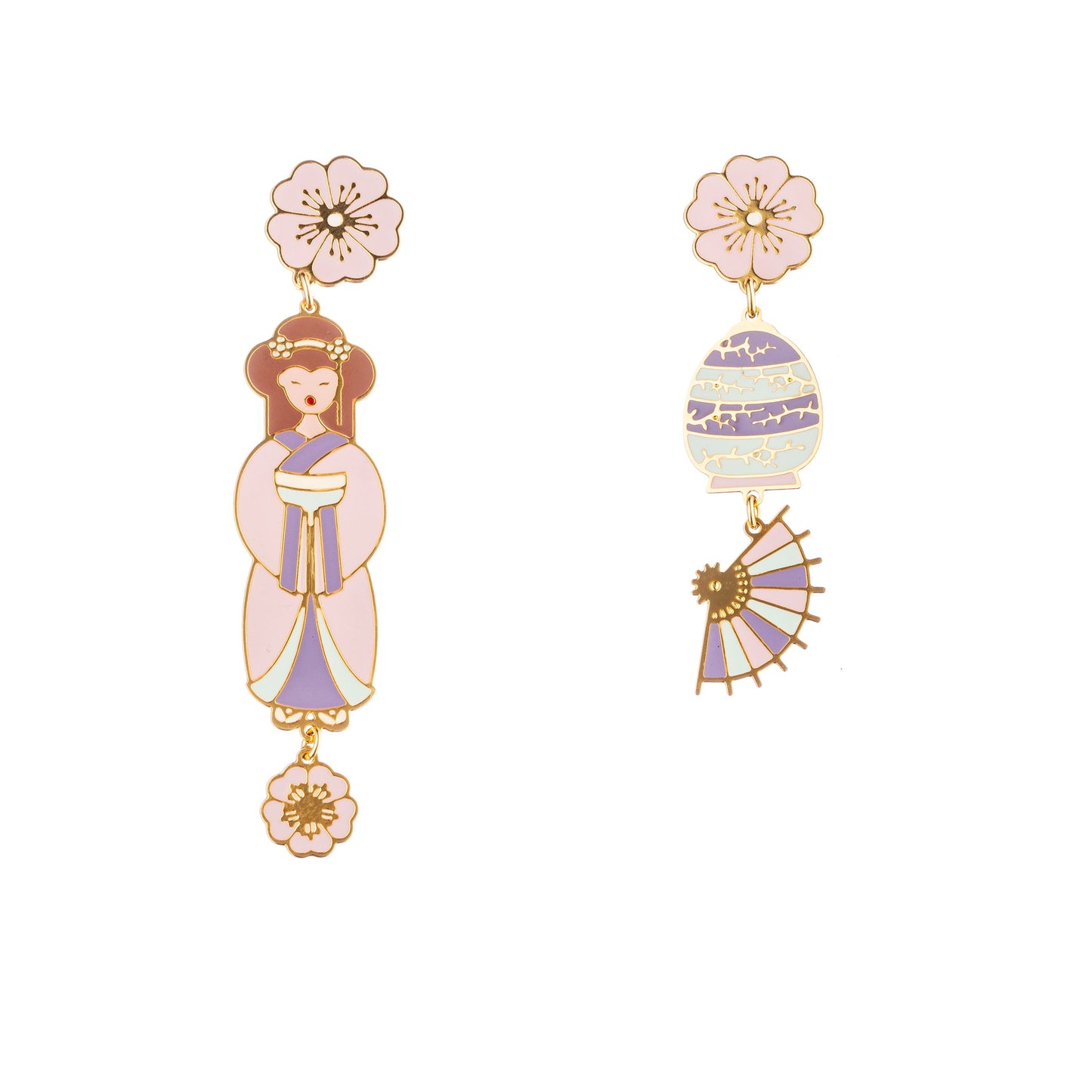 Japan Geisha Rose Earrings