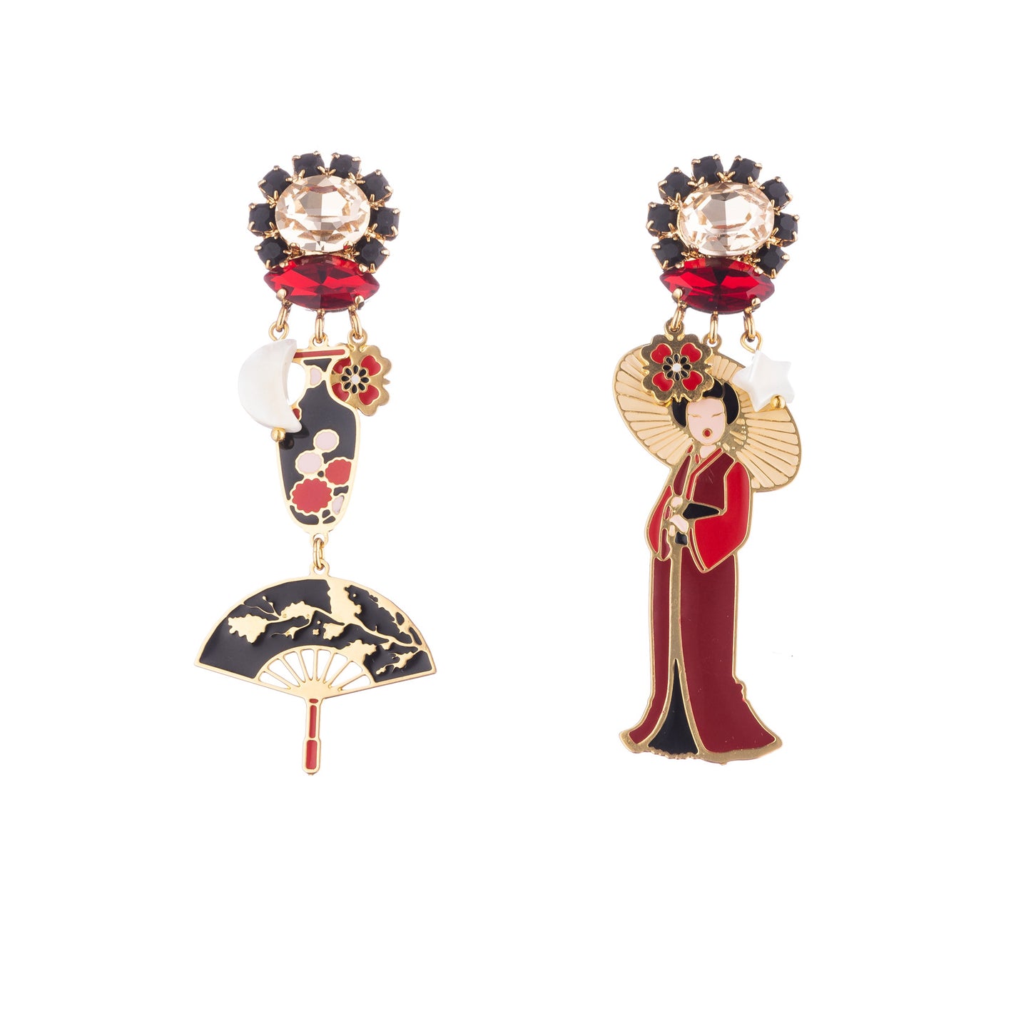 Japan Geisha Umbrella Earrings