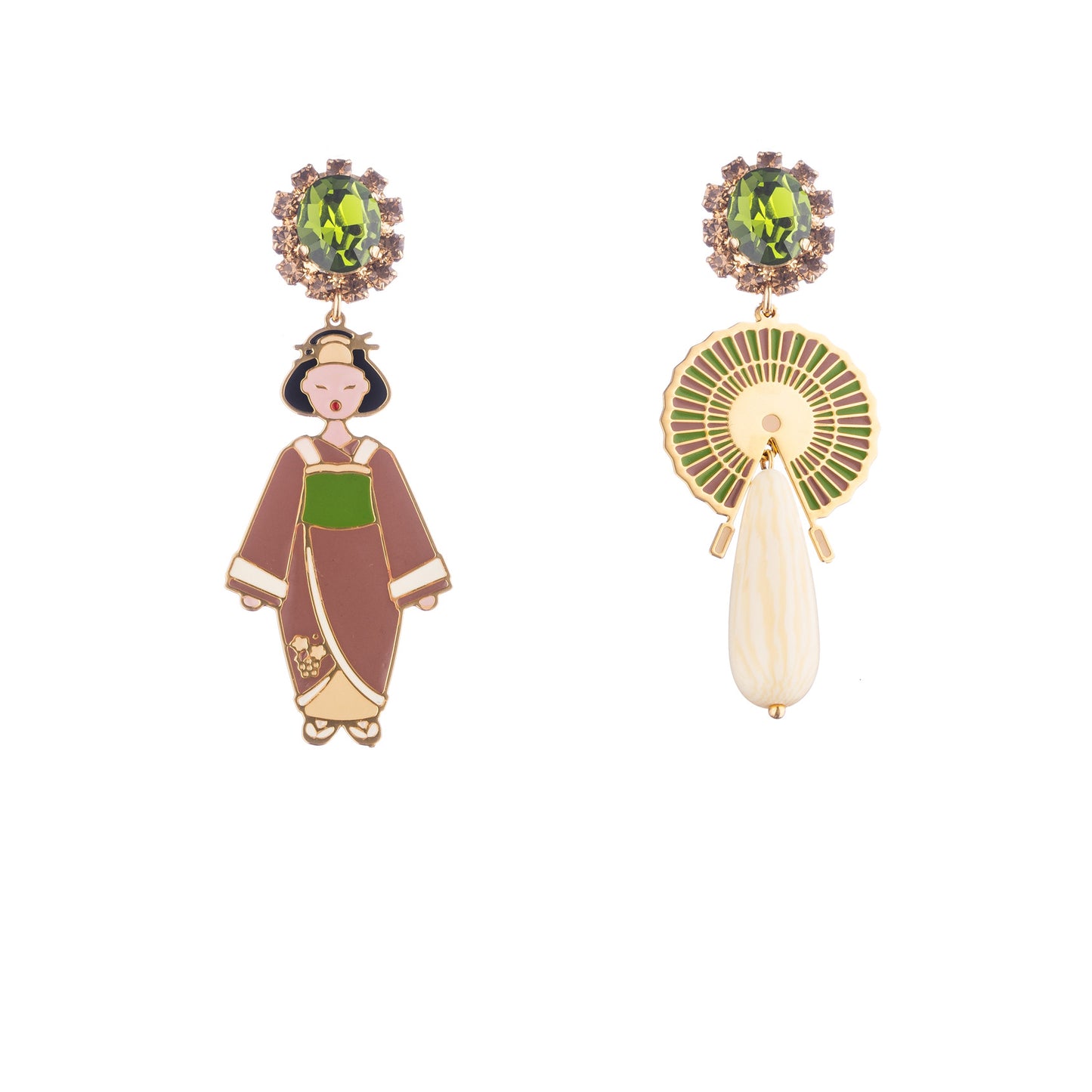 Japan Geisha Beige Earrings
