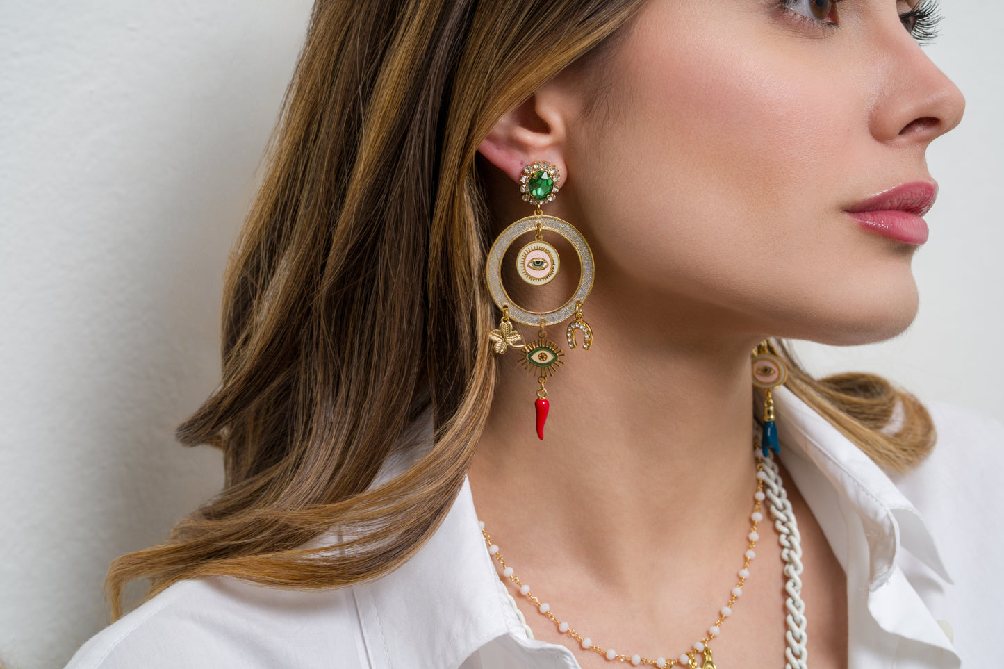 Gitan Circle Eye Earrings