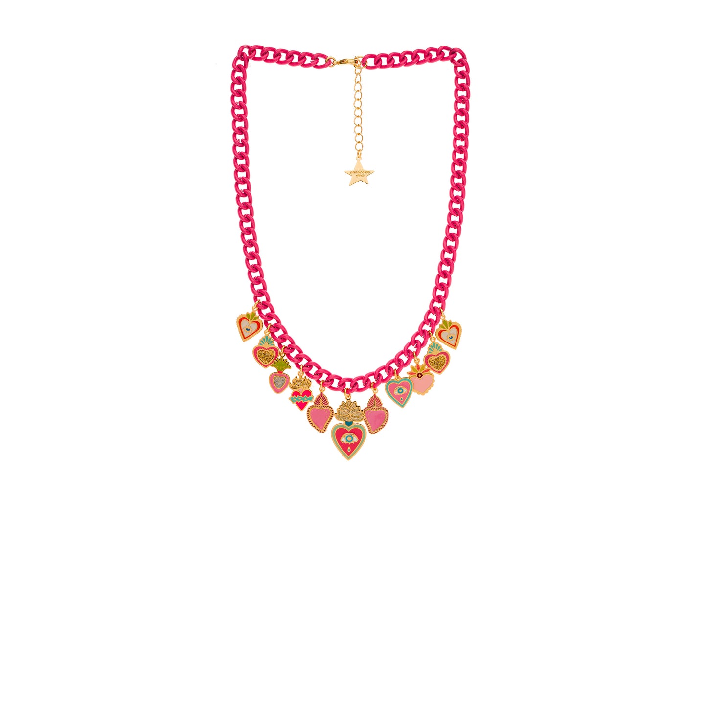 Collana Cuore Sacro Multicharms Color