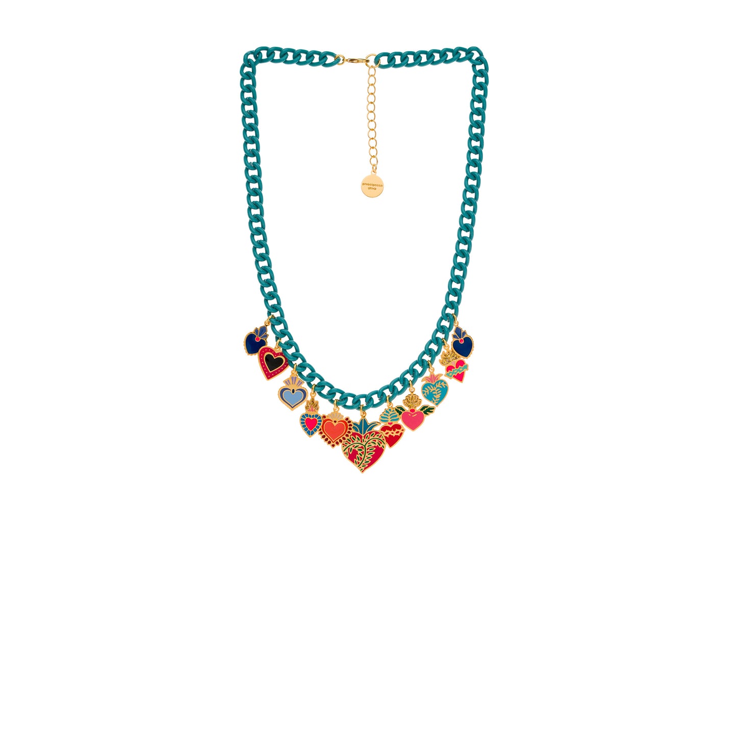 Collana Cuore Sacro Multicharms Color