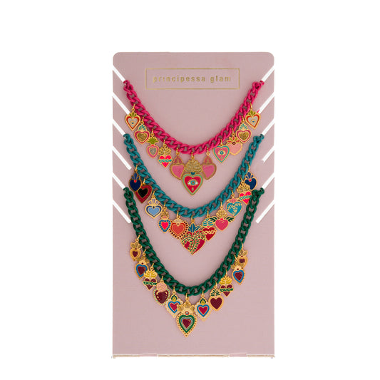 Sacred Heart Multicharms Necklace