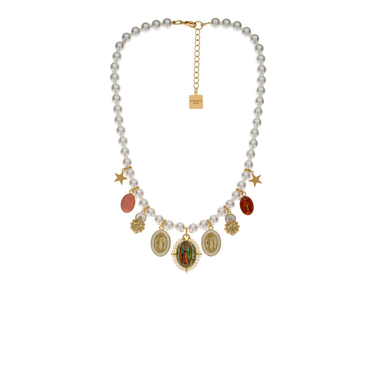 Collana Holy Mary Pearl Ivory