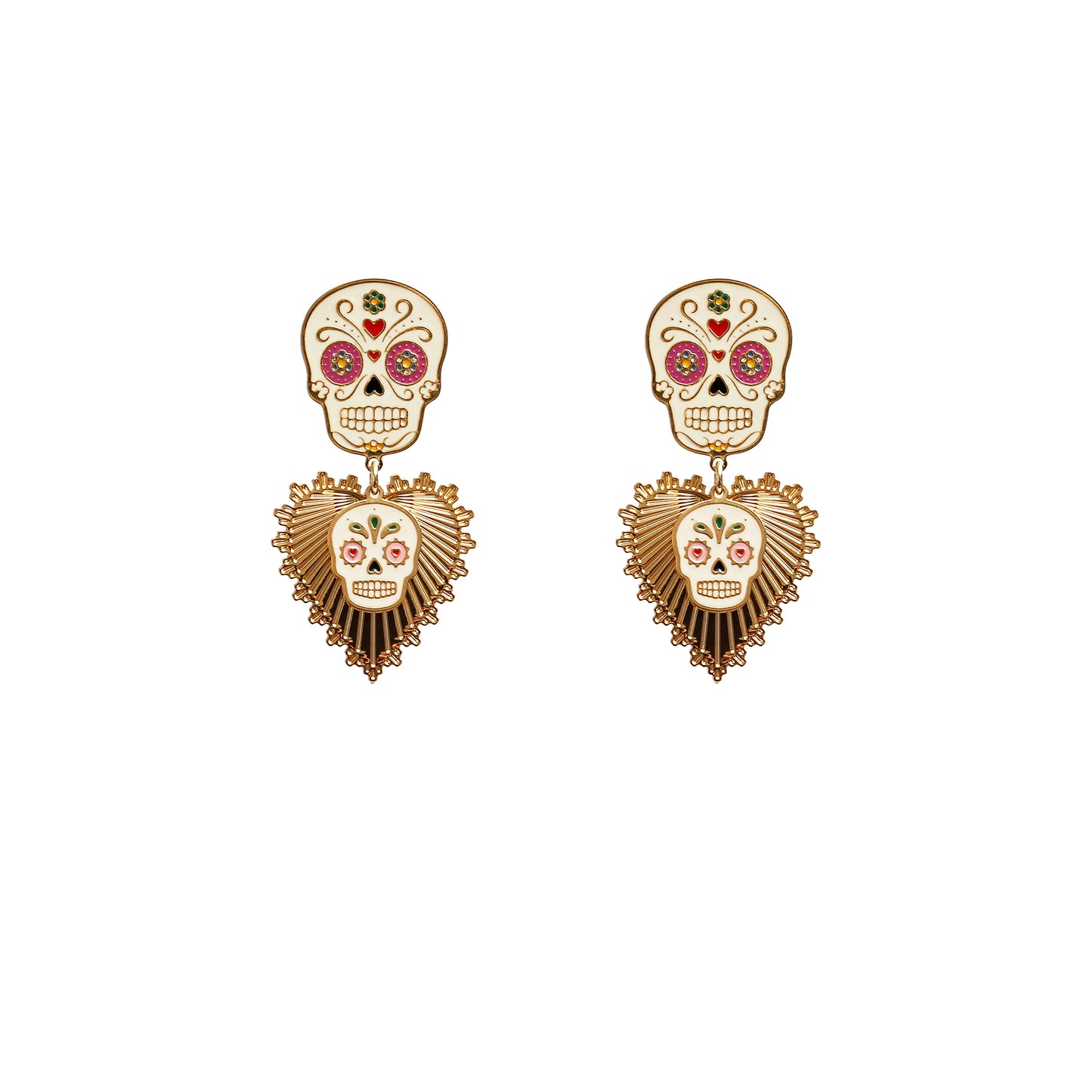 FRIDA CALAVERA CORAZON EARRINGS