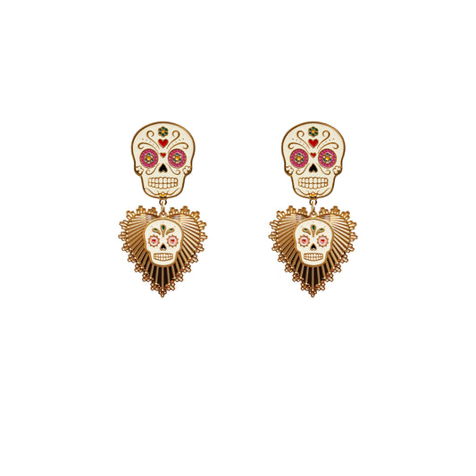 FRIDA CALAVERA CORAZON EARRINGS