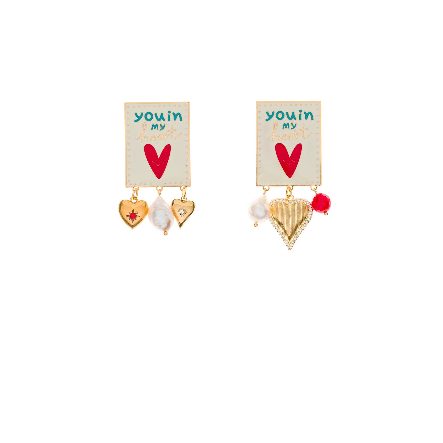 Sacred Heart Sword Black Earrings