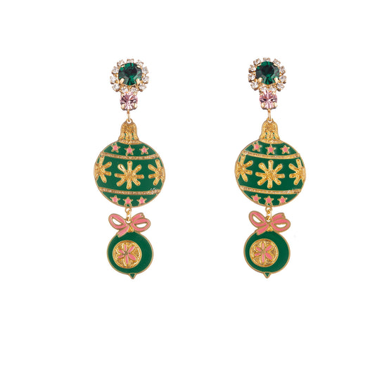 Orecchini Christmas Palla di Natale Verde